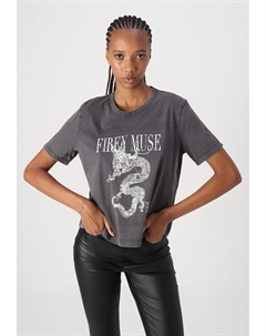 Футболка с принтом FAROCK ELINA, темно-серый Jdy