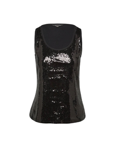 Топ MIT PAILLETTENBESATZ, черный Comma,