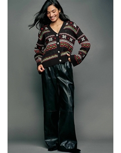 Кардиган CHRISTMAS FAIR ISLE PATTERN BUTTON UP REGULAR FIT, черный Next