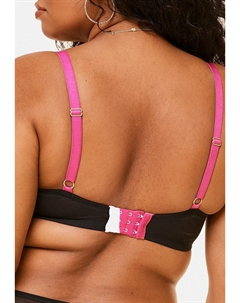 Бюстгальтер балконет BETTIE CONTOUR PLUS BALCONETTE BRA JET BLACK, черный Adore me