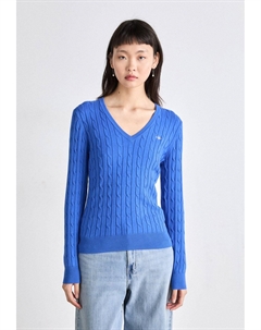 Джемпер STRETCH CABLE V NECK, синий Gant