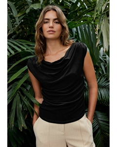 Блуза SLEEVELESS DRAPED REGULAR FIT, черный Next