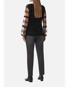 Блуза MIT RUNDHALS-AUSSCHNITT, черный Comma casual identity