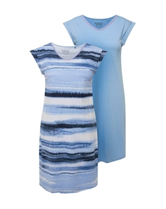 Ночная рубашка 2 PACK SLEEP, светло-голубой Ulla popken