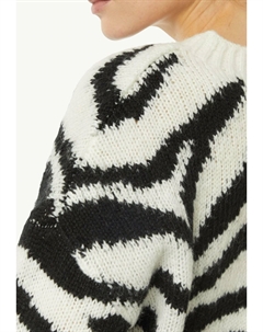 Джемпер MIT ZWEIFARBIGEN INTARSIEN, белый Comma,