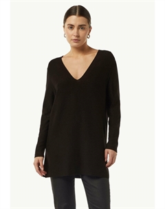 Джемпер MIT SEITLICH GESCHLITZTEM SAUM, черный Comma,