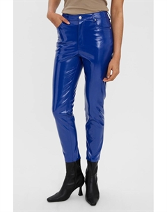 Лакированные брюки Brenda с высокой талией, синий Vero moda