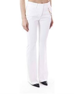 Шикарные белые расклешенные брюки с золотой цепочкой Liu jo