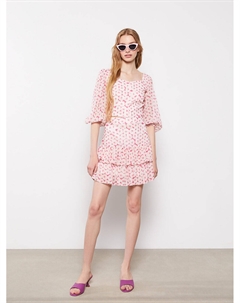 Шифоновая женская юбка с цветочным принтом и молнией на талии Xside