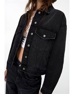 Джинсовая куртка, черный Pull & bear