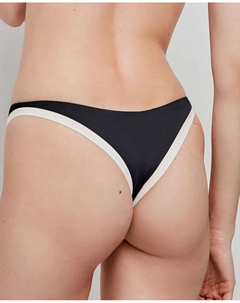 Бразильские плавки бикини с V-образным вырезом, черный Gisela