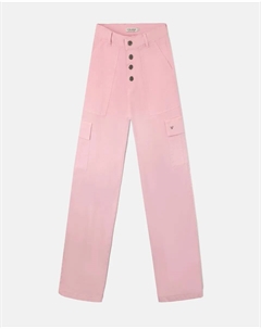 Женские джинсы прямого кроя со средней посадкой и карманами-карго, розовый Silbon