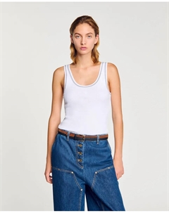 Женская майка в рубчик, белый Sandro