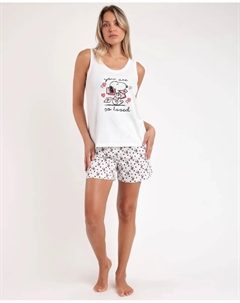 Белая трикотажная женская короткая пижама, белый Peanuts