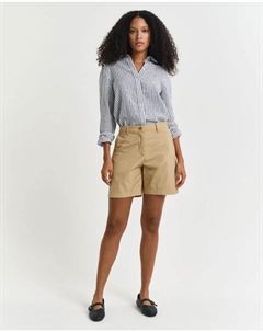 Женские шорты-бермуды в стиле чинос со шлевками для ремня, коричневый Gant