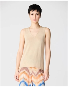 Женский свитер без рукавов с V-образным вырезом, цвет Piedra Escorpion