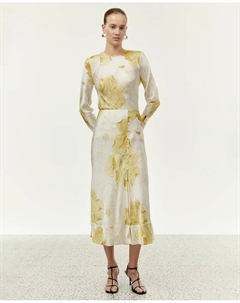 Юбка из атласа с принтом, жёлтый Сфера