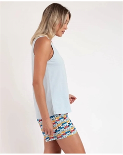 Женская короткая пижама из синего трикотажа, синий Disney