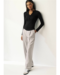 Топ с длинными рукавами BUTTON DETAIL HENLEY, черный Next