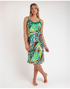 Короткая женская ночная рубашка из разноцветного вискозного трикотажа, мультиколор Admas