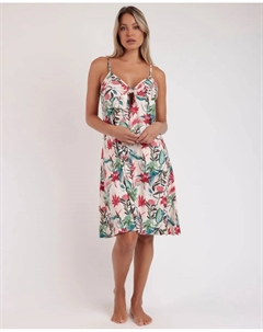 Короткая женская ночная рубашка из красного вискозного трикотажа, красный Admas