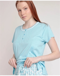 Женская длинная модальная трикотажная пижама, синий Admas