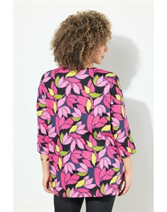 Топ с длинными рукавами 3/4 SLEEVE V-NECK LEAF, розовый Ulla popken