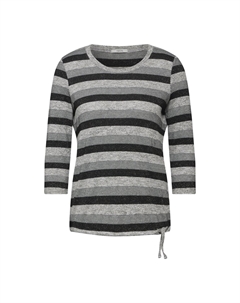 Джемпер GESTREIFTES MELANGE, черный Cecil