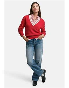 Джемпер CONTRAST V-NECK, красный Gant