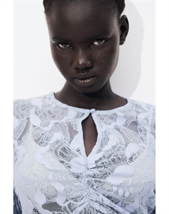 Кружевная блузка, синий H&m