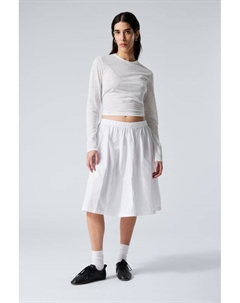 Юбка миди из хлопкового поплина, белый Weekday