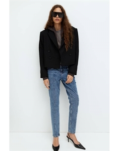 Узкие прямые джинсы с низкой посадкой, голубой H&m