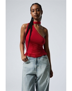 Топ из лиоцелла на одно плечо с завязкой, красный Weekday