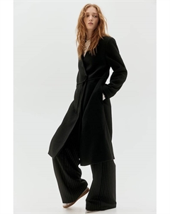 Фетровое пальто с завязкой, черный H&m