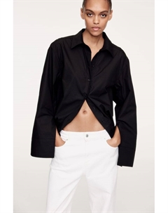 Блузка с высокими разрезами на рукавах, черный H&m