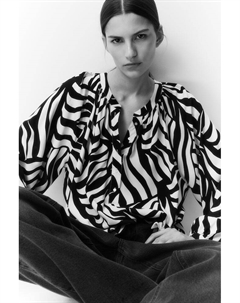 Блузка с рукавами-фонариками, мультиколор H&m