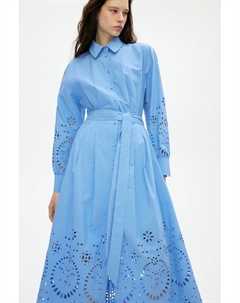 Блузка платье с вышивкой ришелье, синий H&m