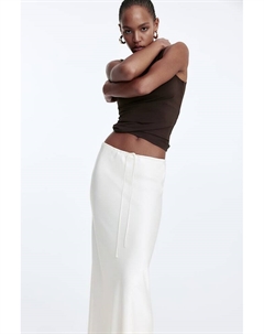 Атласная юбка с завязками, бежевый H&m