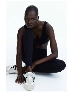 Леггинсы в рубчик бесшовные, черный H&m