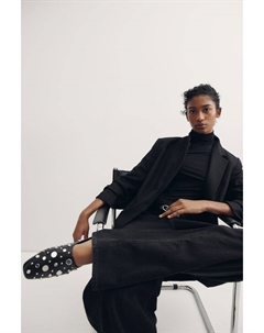 Блейзер с присборенными рукавами, черный H&m