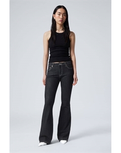 Джинсы Flame с заниженной талией и расклешенными штанинами, черный Weekday