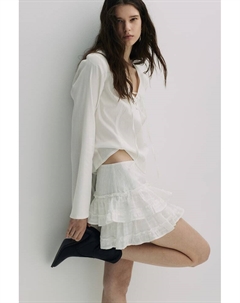 Вышитая многоярусная юбка, бежевый H&m