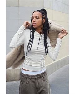 Драпированный трикотажный топ, бежевый H&m