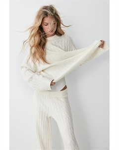 Свитер с косой вязкой, бежевый H&m