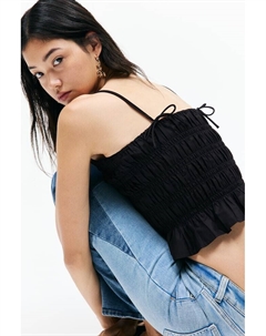 Топ-Майка с присборенной юбкой, черный H&m