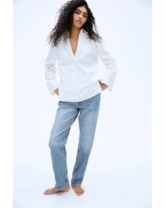 Прямые высокие джинсы, голубой H&m