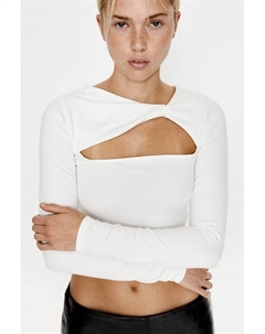 Короткая рубашка с перекрученной деталью, бежевый H&m