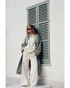 Широкие джинсы, бежевый H&m