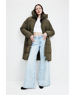 Длинная стеганая куртка, зеленый H&m