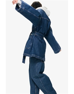 Джинсовая куртка с завязывающимся поясом, синий H&m
